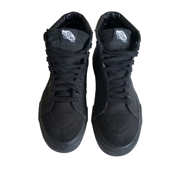 Vans Sk8-Hi Triple Black High Top Sneakers Canvas Women\'s Size 9 Men\'s Sz 7.5